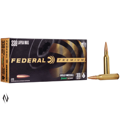 Federal .338 Lapua 250gr MatchKing Gold Medal Ammunition - 20 pack