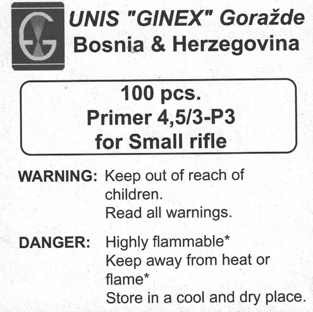 GINEX Small Rifle Primers